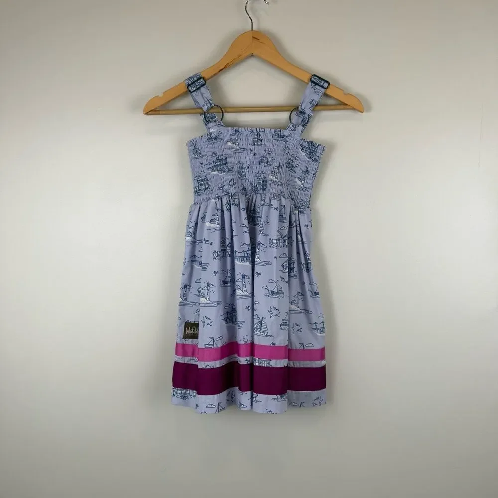 Matilda Jane Girl's Wonderful Parade Boardwalk Sailboats Dress Size 6 D1567